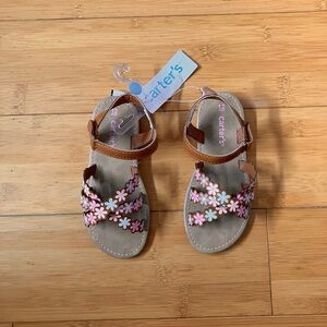 NWT Girls Size 12 Carter’s Flower Strap Sandals Shoes